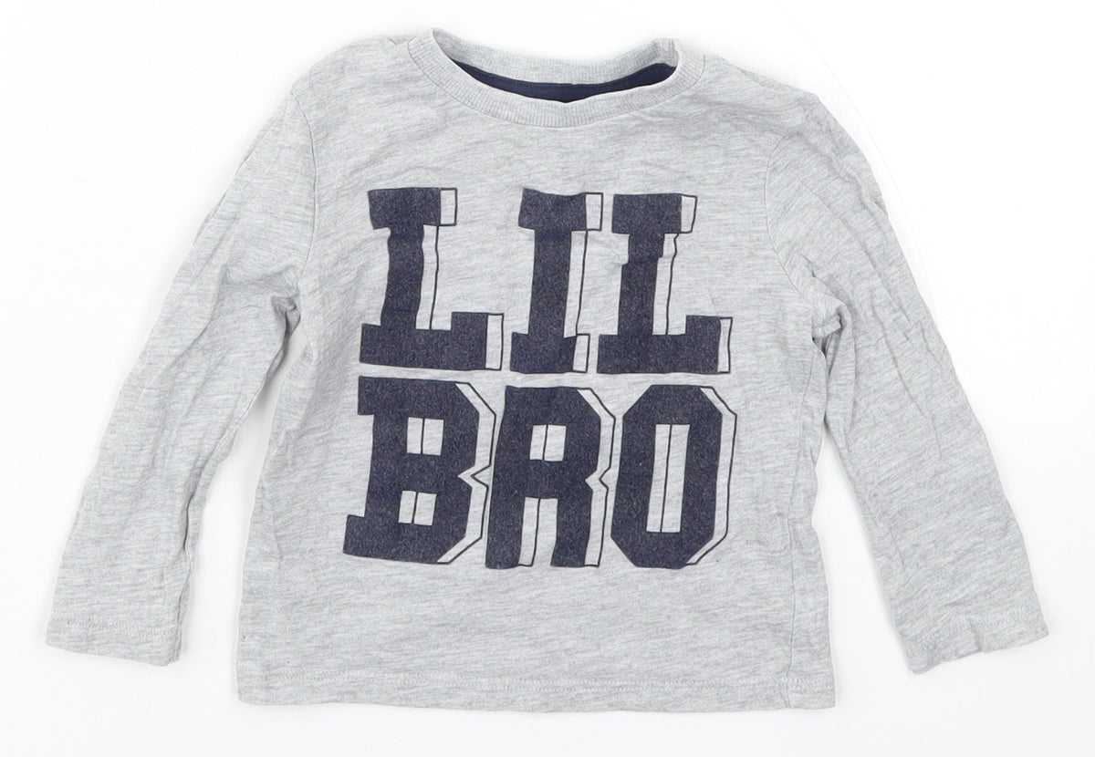 Very Boys Grey   Basic T-Shirt Size 18-24 Months  - Lil Bro