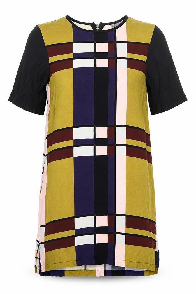 Topshop Womens Multicoloured Colourblock  T-Shirt Dress  Size 10