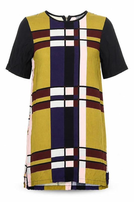 Topshop Womens Multicoloured Colourblock  T-Shirt Dress  Size 10
