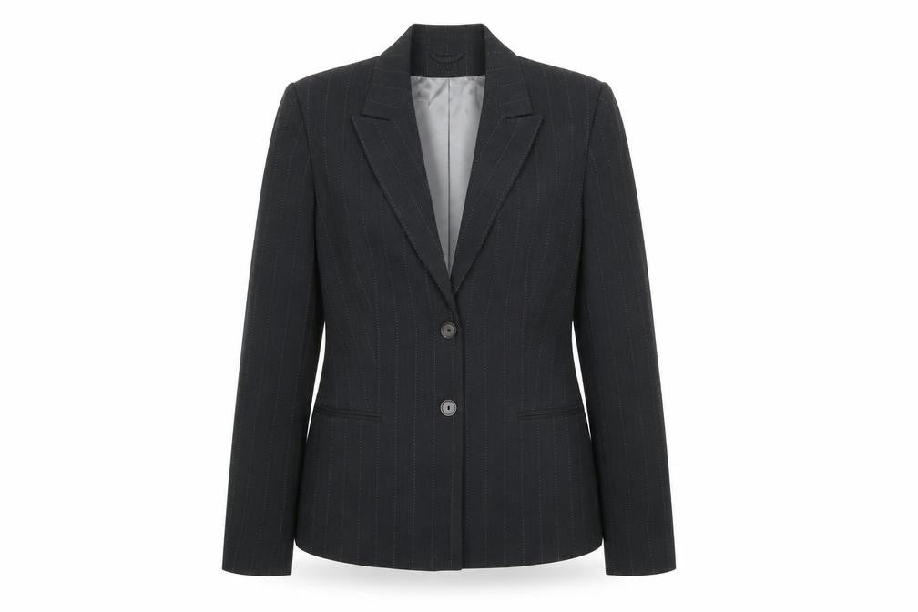 Collection Womens Grey Striped  Jacket Blazer Size 14