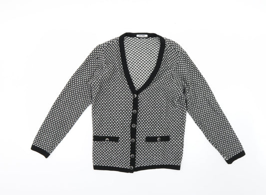 BM Womens Multicoloured Geometric  Cardigan Jumper Size S