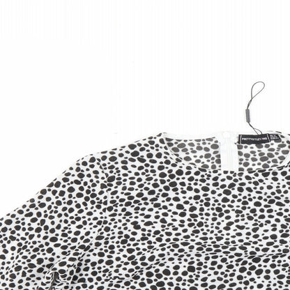 PRETTYLITTLETHING Womens Multicoloured Animal Print  Basic Blouse Size 12