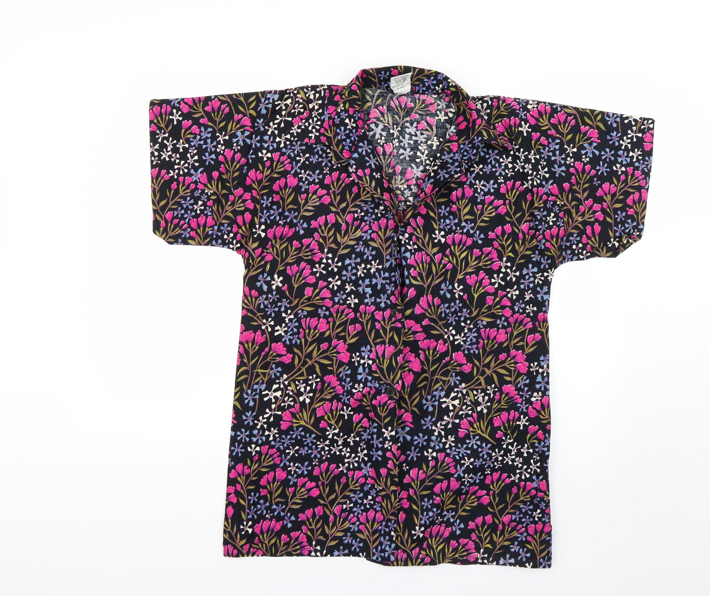 bambie house Womens Multicoloured Floral  Basic Button-Up Size 10