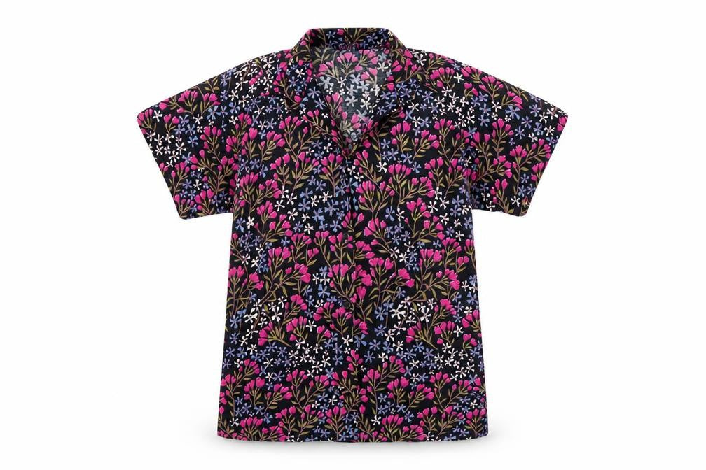 bambie house Womens Multicoloured Floral  Basic Button-Up Size 10