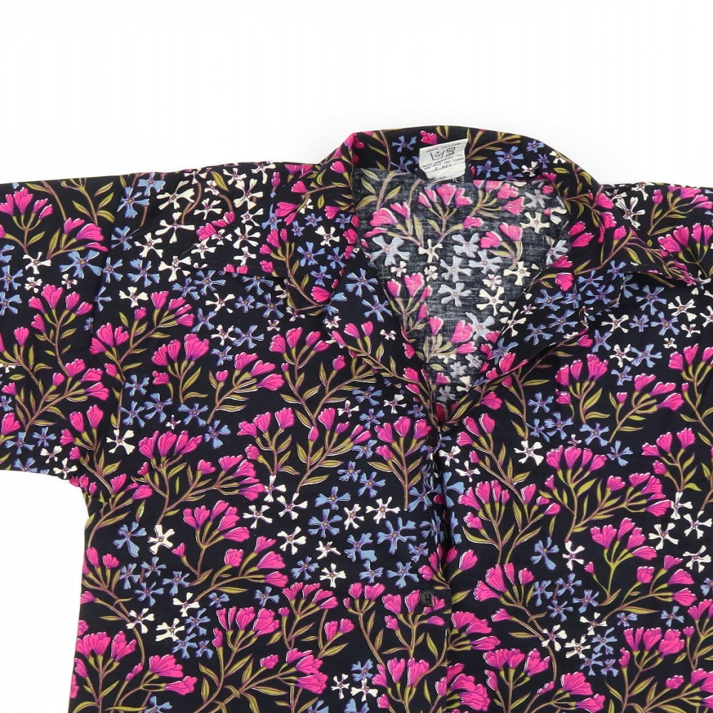bambie house Womens Multicoloured Floral  Basic Button-Up Size 10