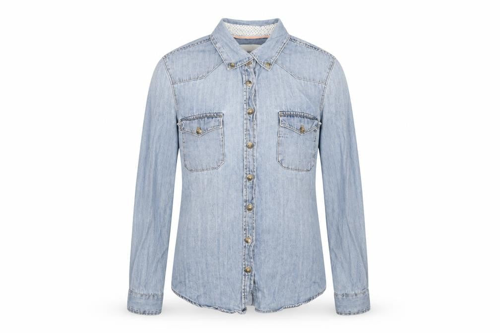 H&M Womens Blue   Basic Button-Up Size 6