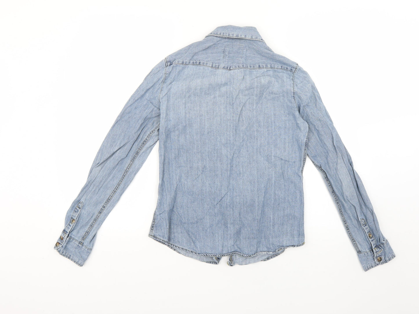 H&M Womens Blue   Basic Button-Up Size 6