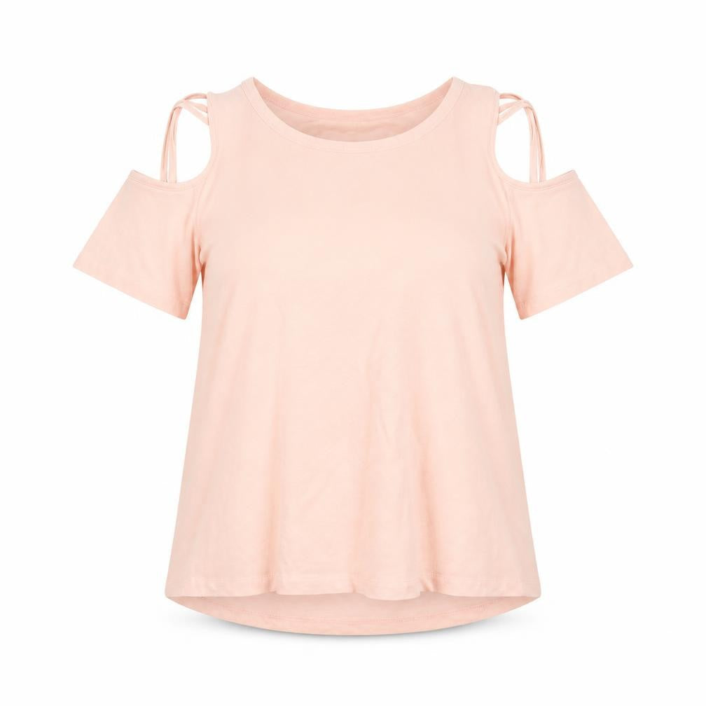 Fashion Womens Pink   Basic T-Shirt Size XL