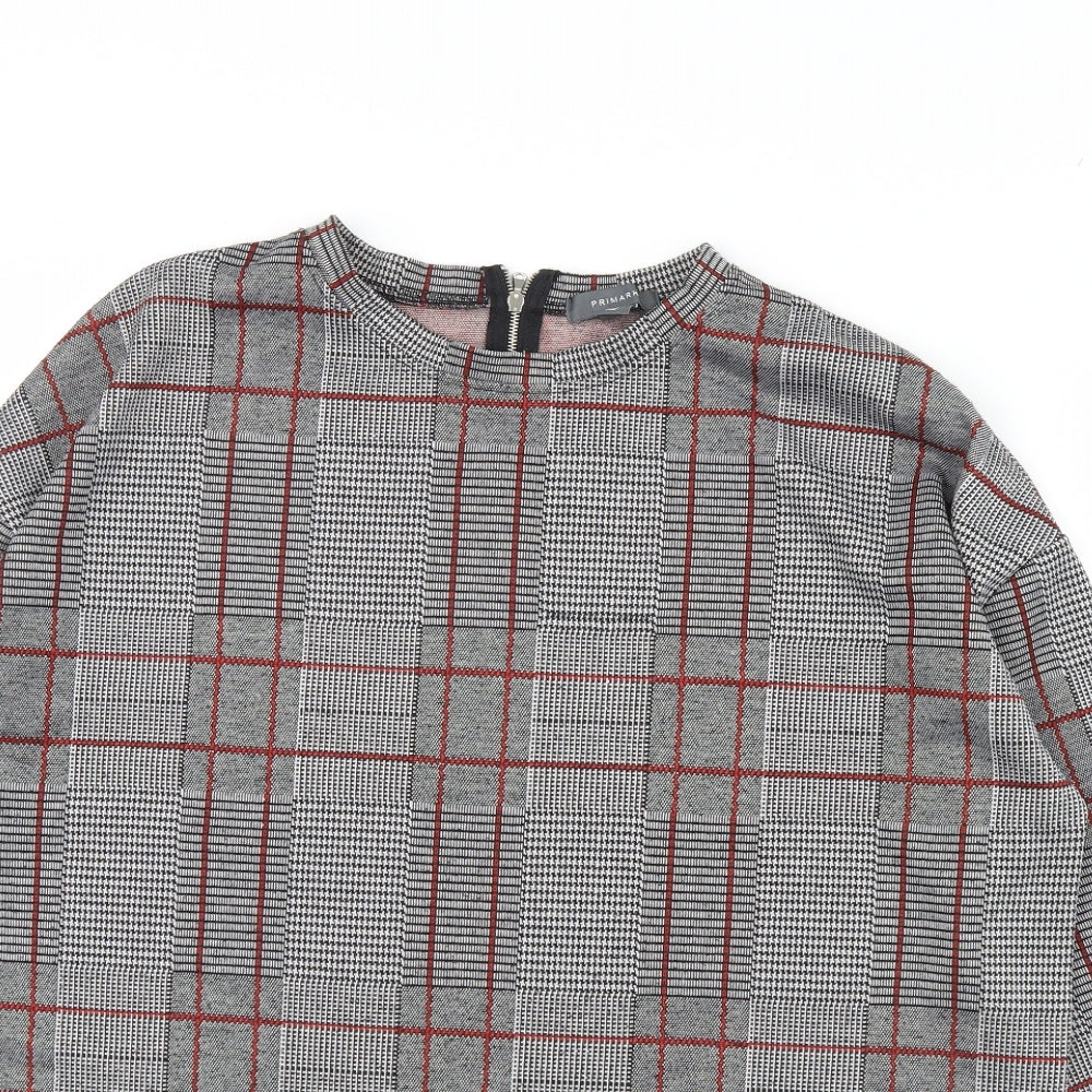 Primark Womens Grey Check  Pullover Jumper Size L