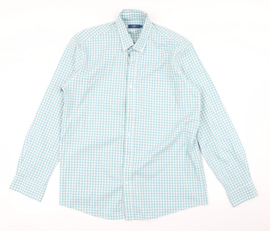 Cotton Traders Mens Black Check   Button-Up Size M