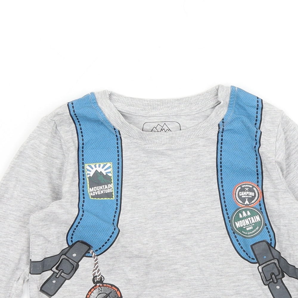 Wild Adventure Boys Grey   Basic T-Shirt Size 2-3 Years