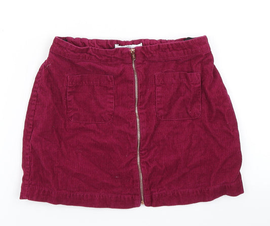 M&S Girls Pink  Corduroy A-Line Skirt Size 9-10 Years