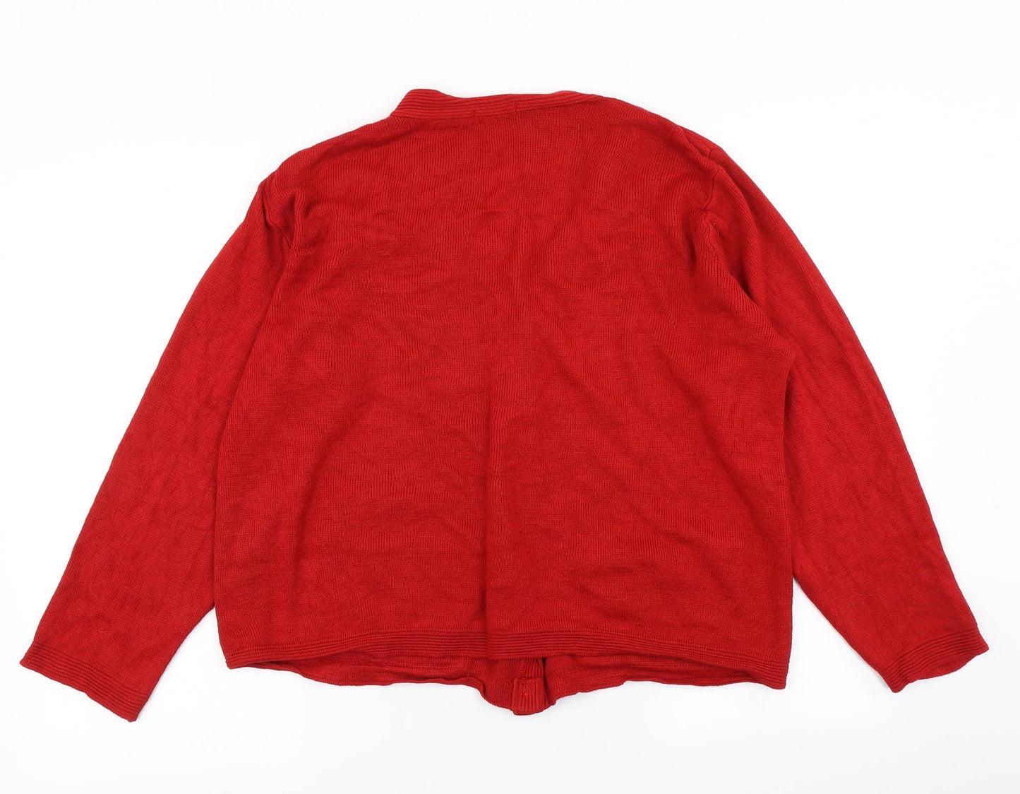 Care Womens Red  Knit Cardigan Jumper Size L