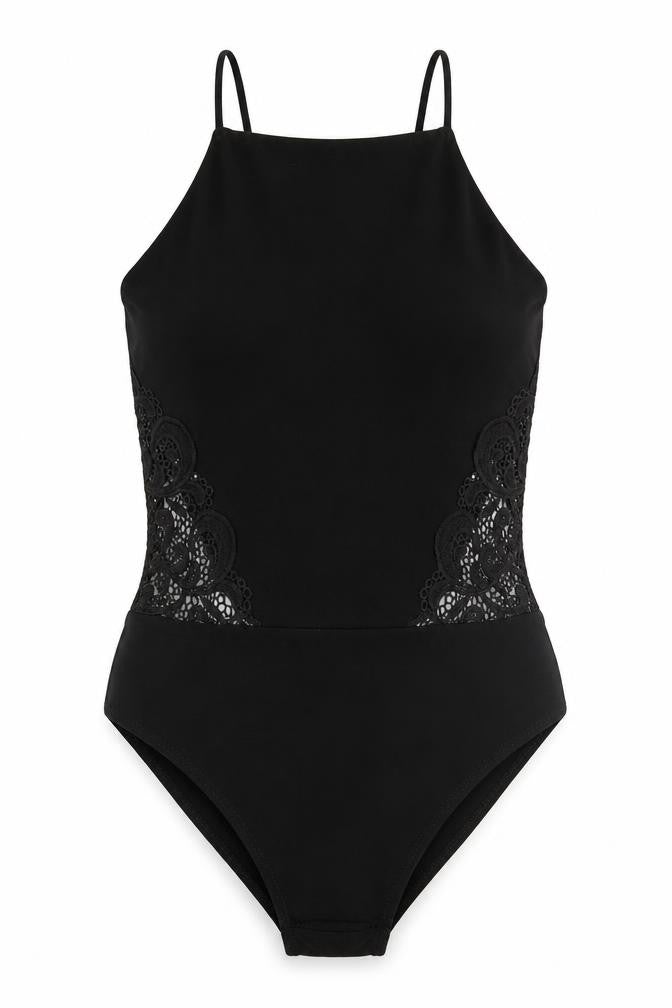 Missguided Womens Black Flecked  Bodysuit One-Piece Size 6