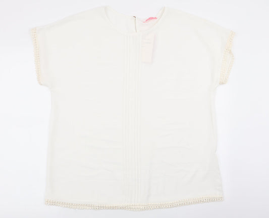 Preloved foglie rossie Womens White   Basic Blouse Size 3XL - Front