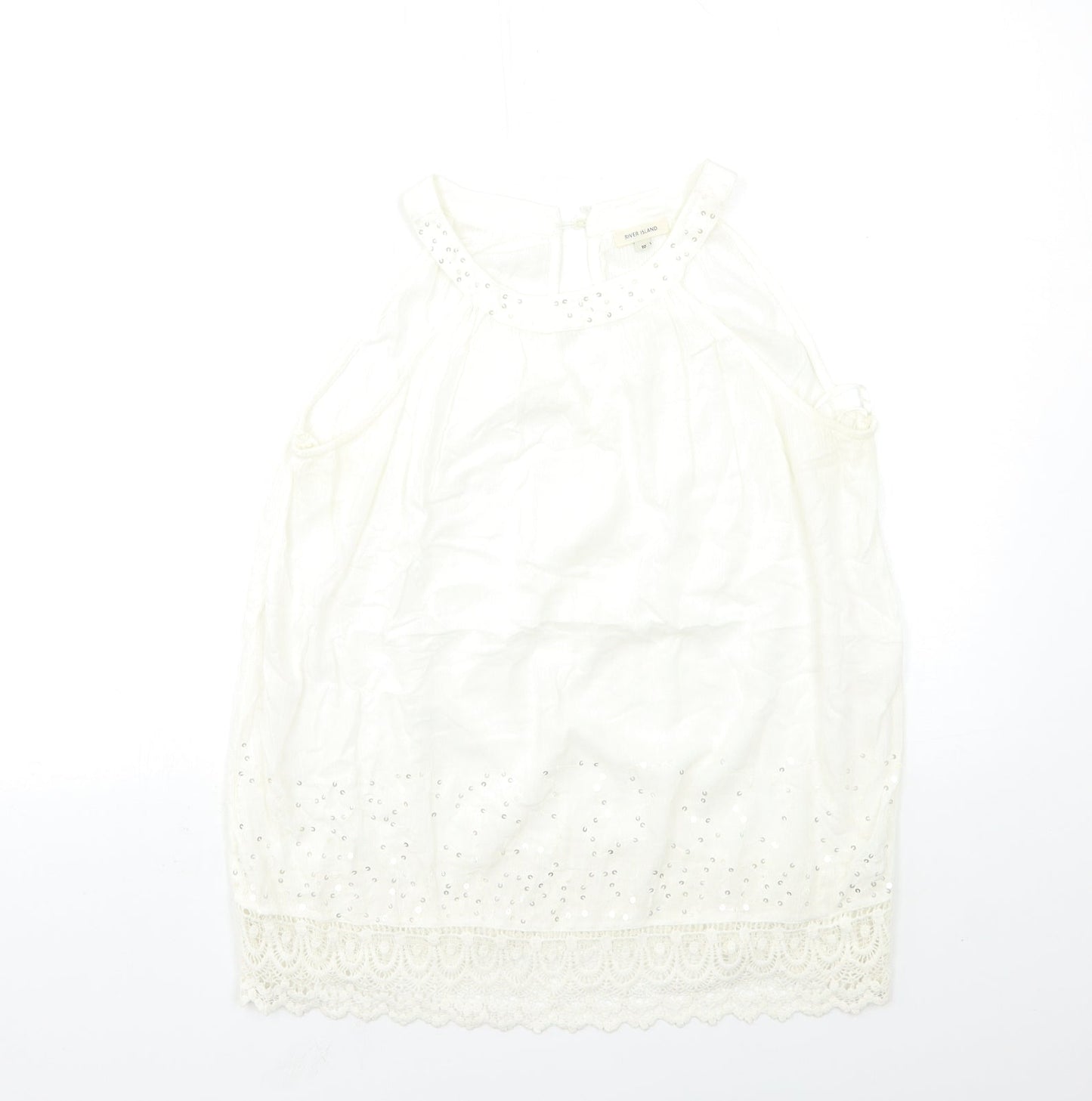 River Island Womens White   Basic Tank Size 10