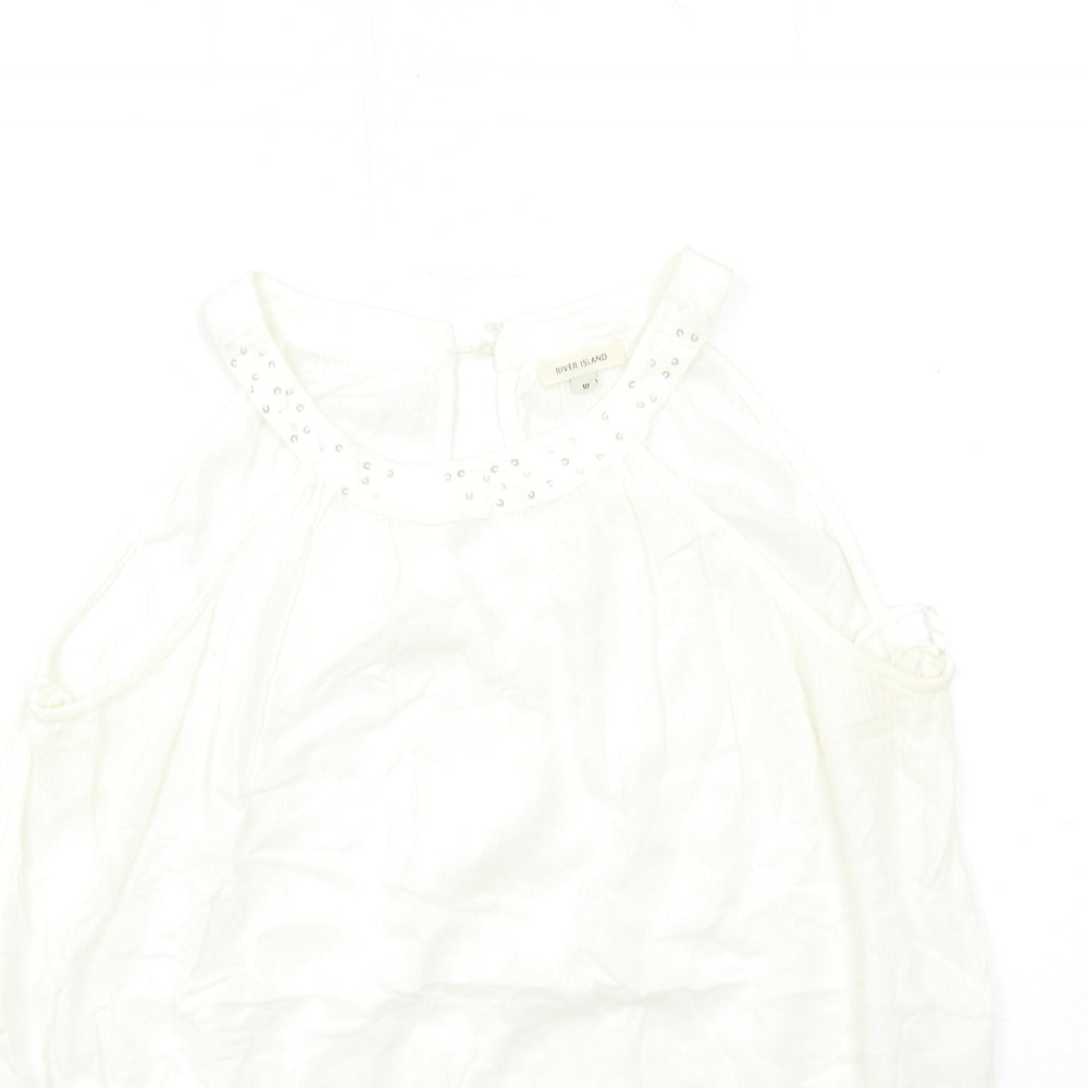 River Island Womens White   Basic Tank Size 10