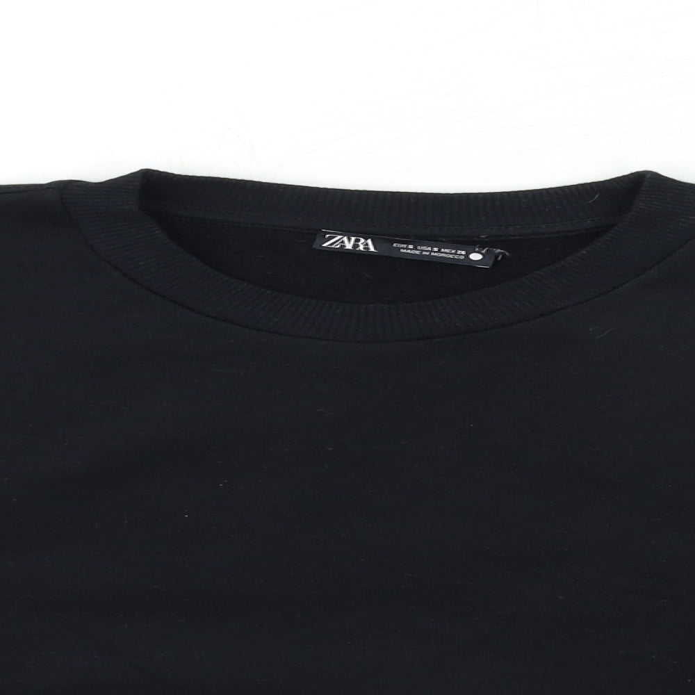 Zara Womens Black   Pullover Sweatshirt Size S