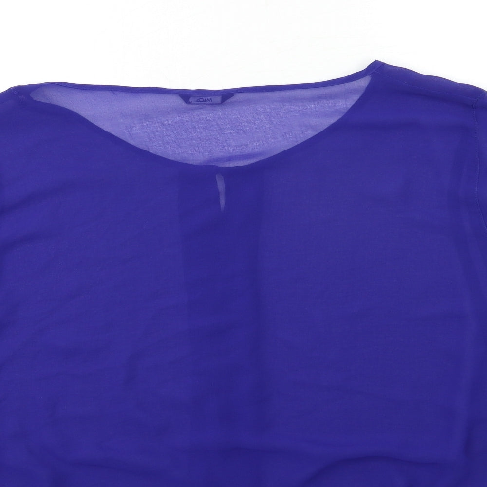 M&Co Womens Blue   Basic Blouse Size 14