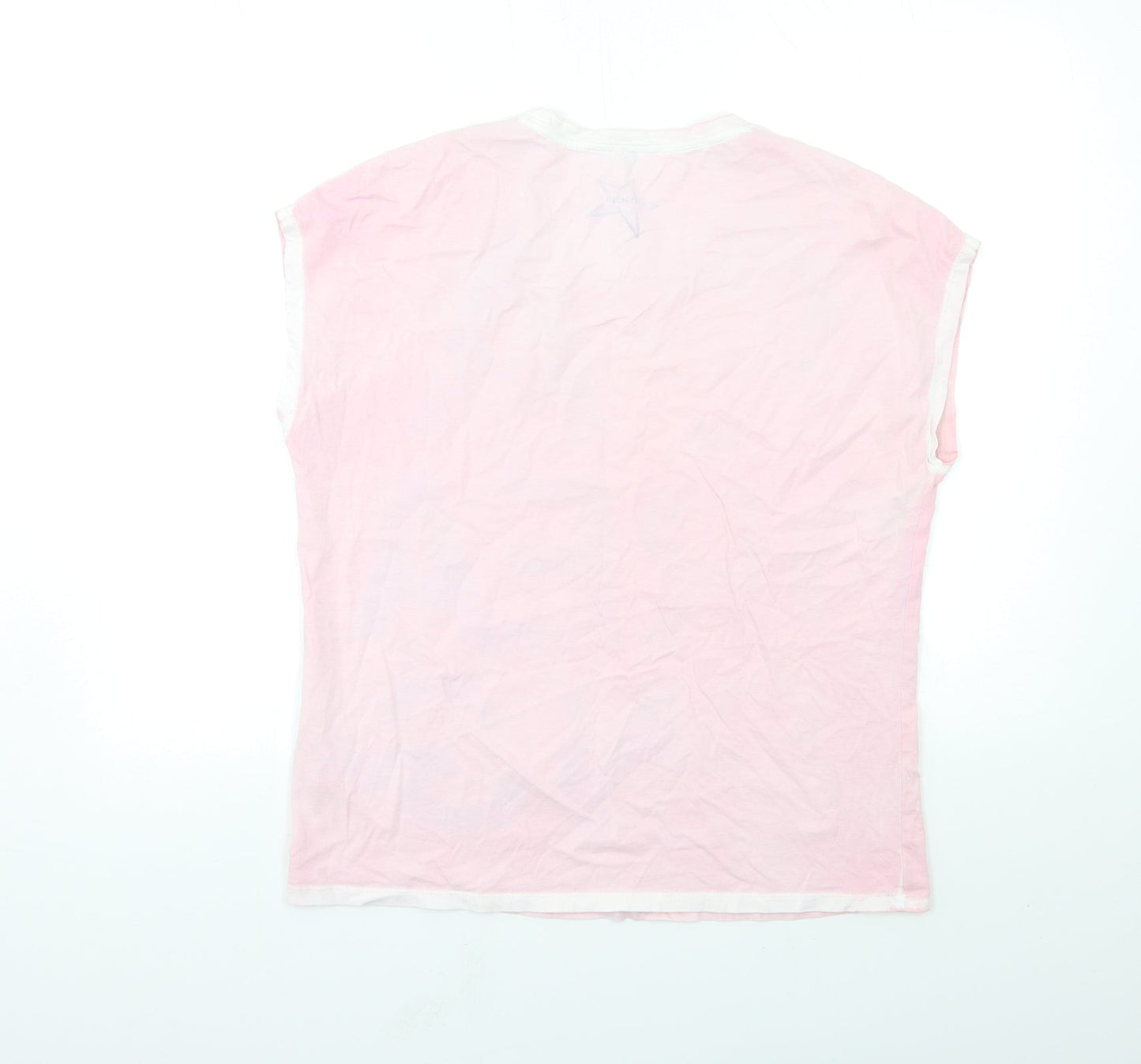 Olsen Womens Pink Floral  Basic T-Shirt Size 14