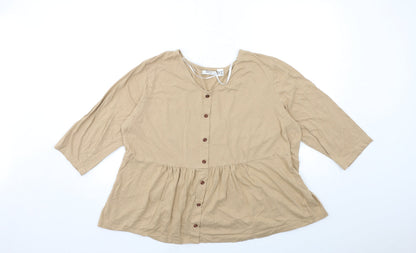 Bonprix Womens Brown Basic T-Shirt Size XL