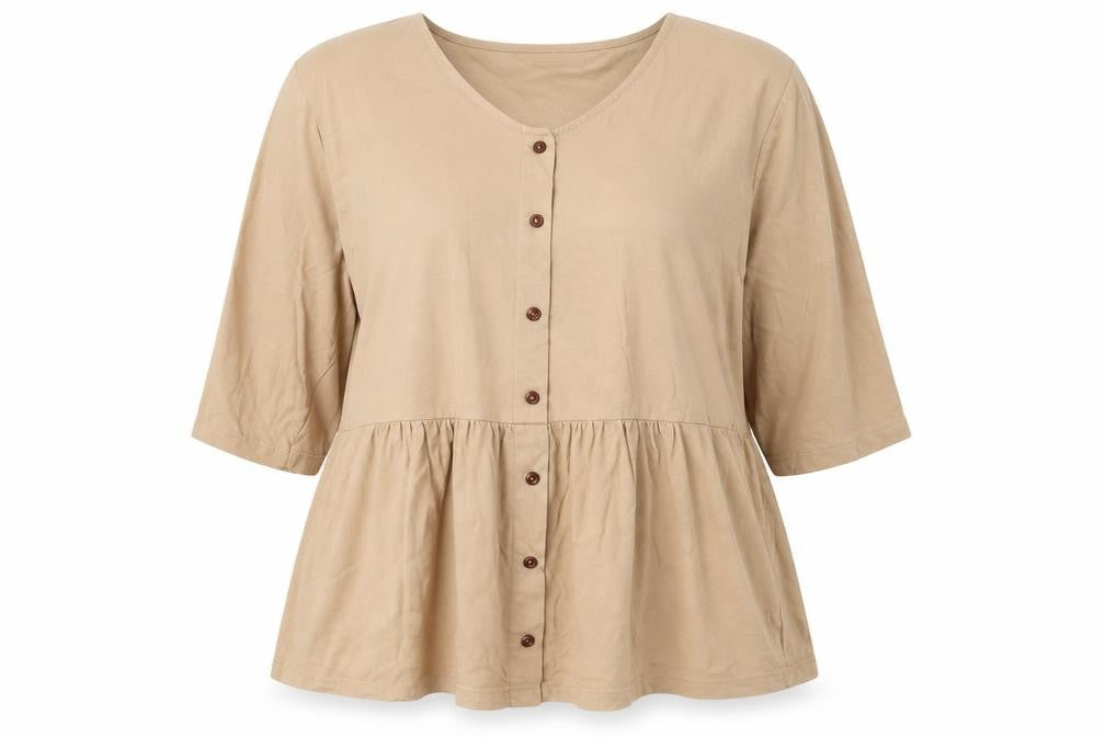 Bonprix Womens Brown Basic T-Shirt Size XL