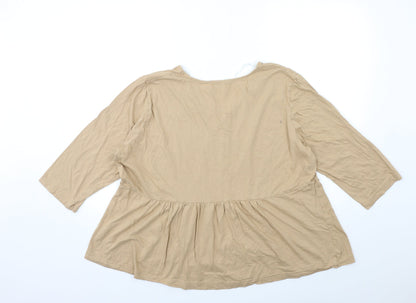 Bonprix Womens Brown Basic T-Shirt Size XL