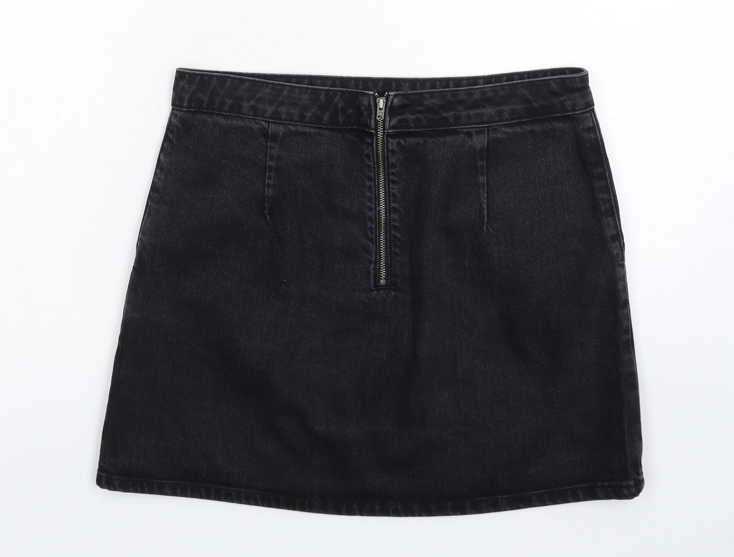 Topshop Womens Black  Denim A-Line Skirt Size 30 in