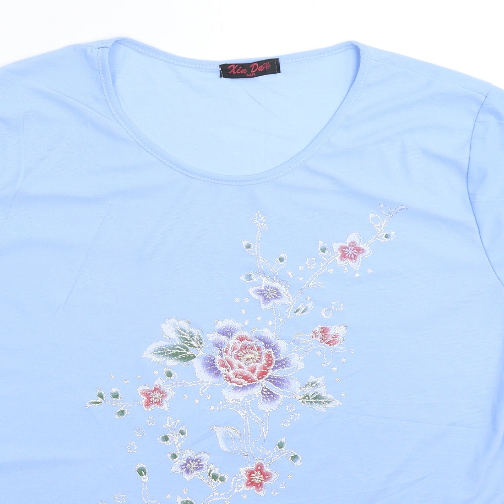 Xin Da Womens Blue   Basic T-Shirt Size L