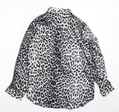 Exquiss Womens Multicoloured Animal Print  Basic Button-Up Size L
