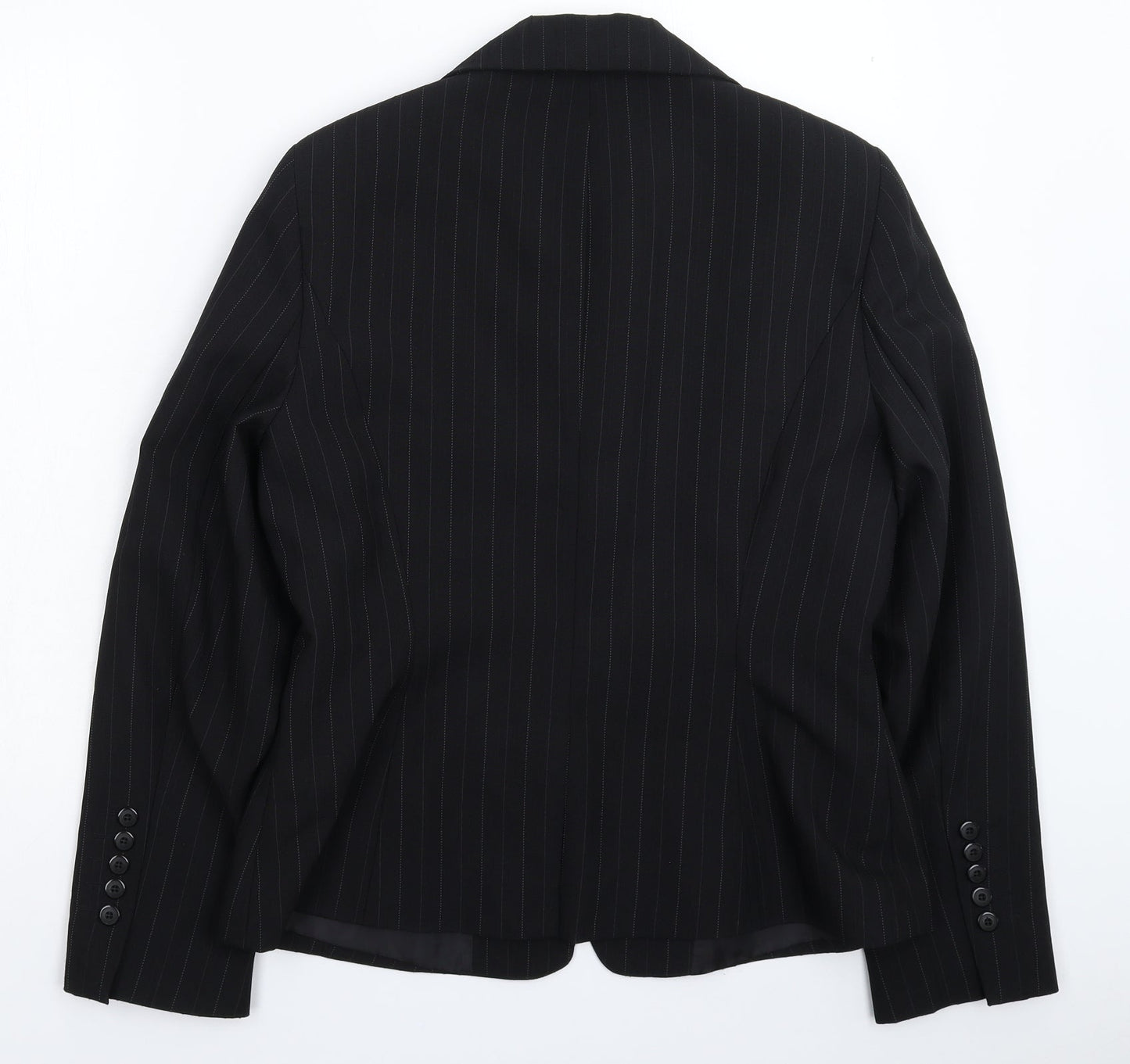 Atmosphere Womens Black Striped  Jacket Suit Jacket Size 14