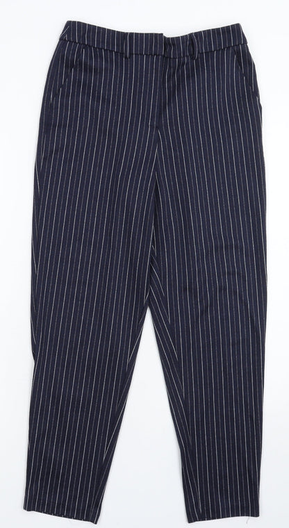 Tu Womens Blue Striped  Trousers  Size 10 L25 in