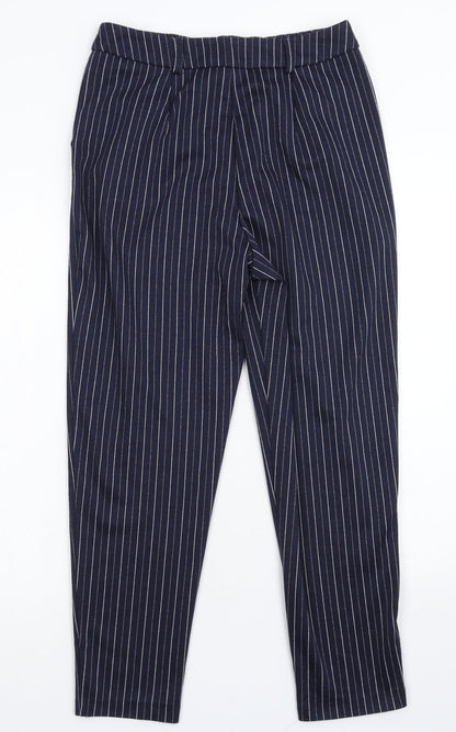 Tu Womens Blue Striped  Trousers  Size 10 L25 in