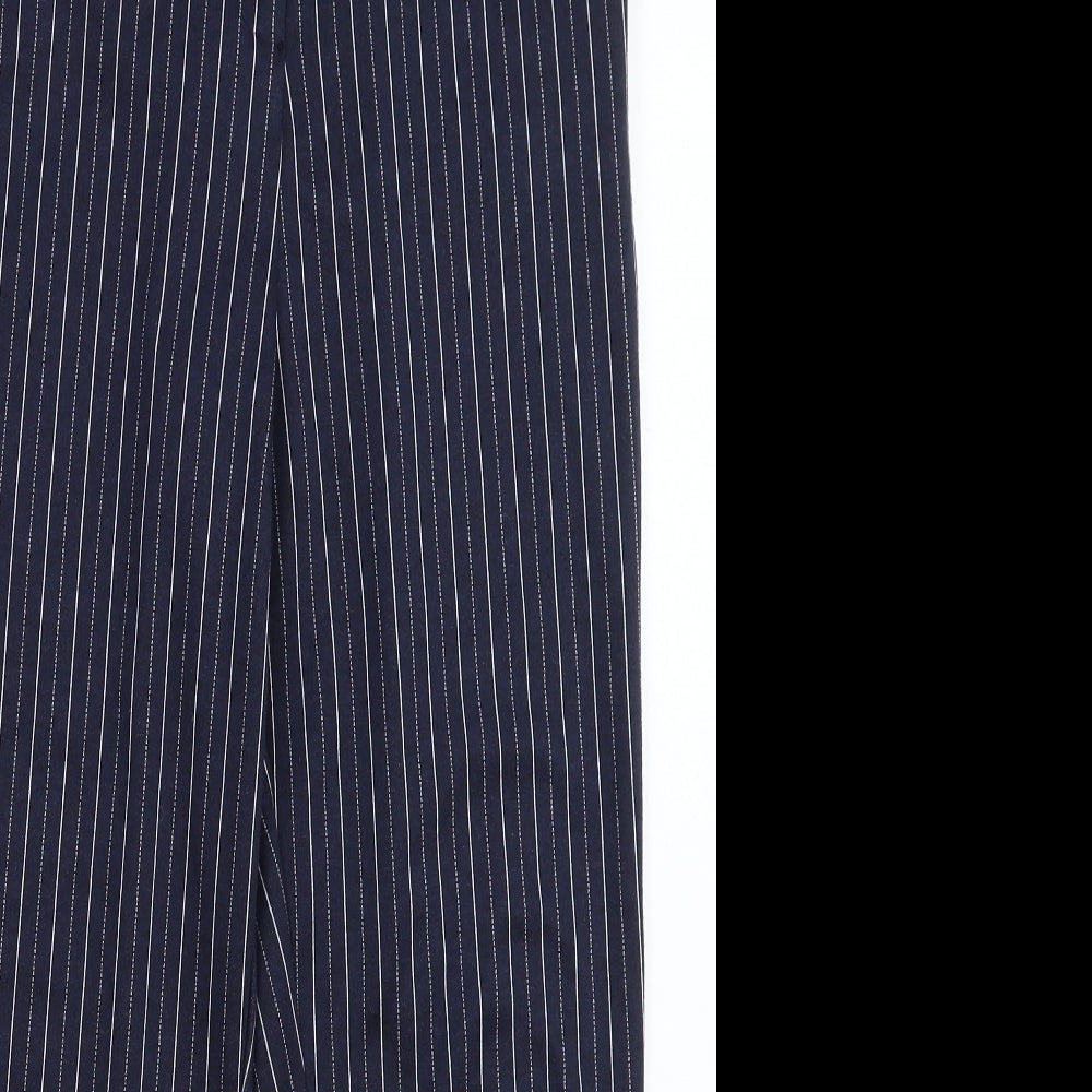 TU Womens Blue Striped  Trousers  Size 10 L25 in