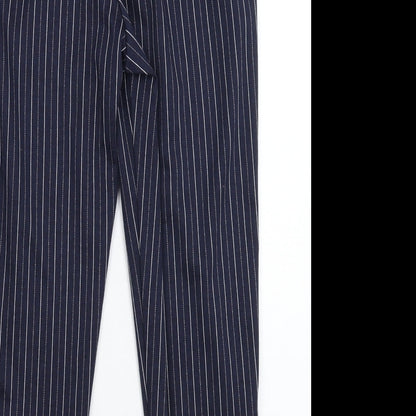 Tu Womens Blue Striped  Trousers  Size 10 L25 in