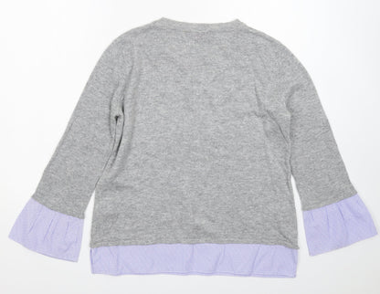 Dorothy Perkins Womens Grey  Knit Pullover Jumper Size 8