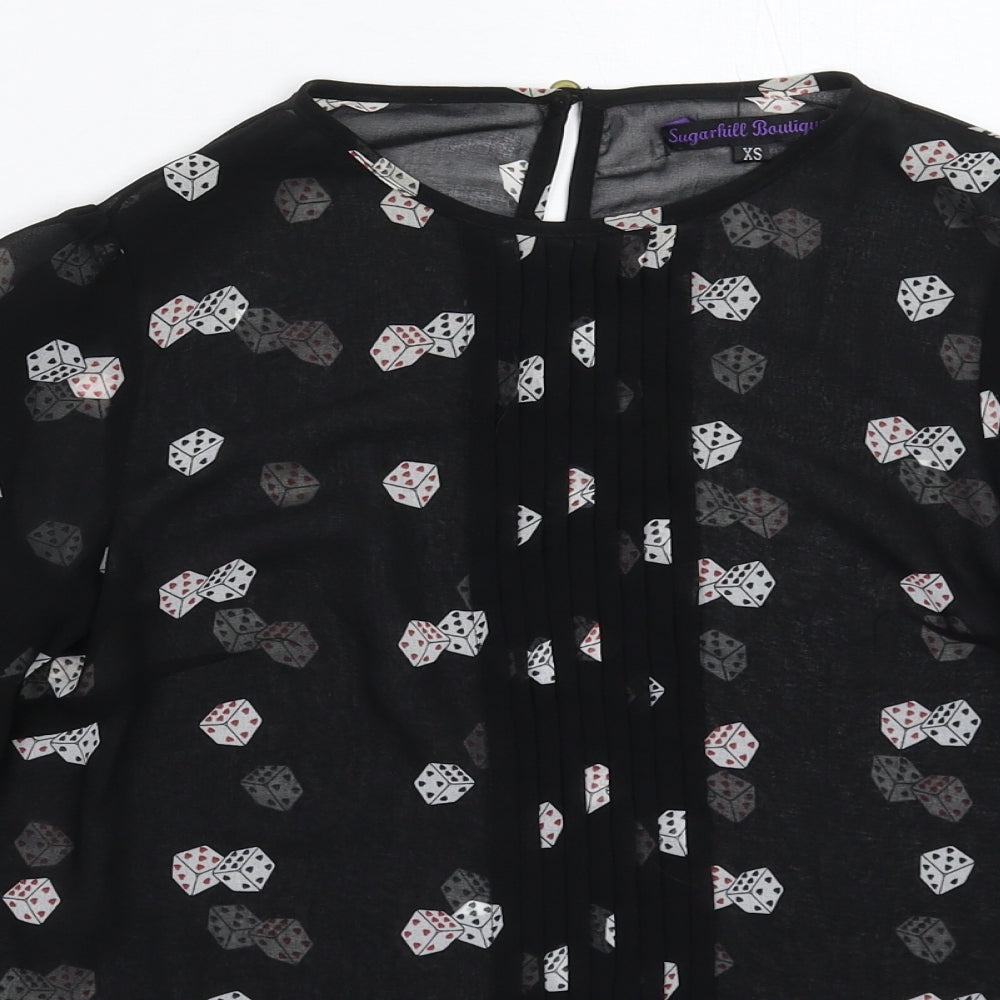 Sugarhill Womens Black   Basic Blouse Size XS