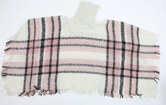 Studio Womens Ivory Plaid Knit Pullover Jumper One Size