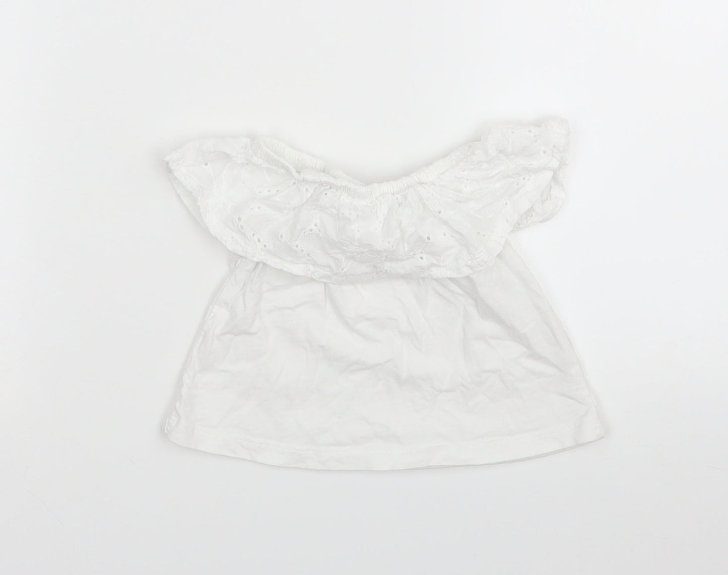 M&Co Girls White   Basic T-Shirt Size 3-4 Years