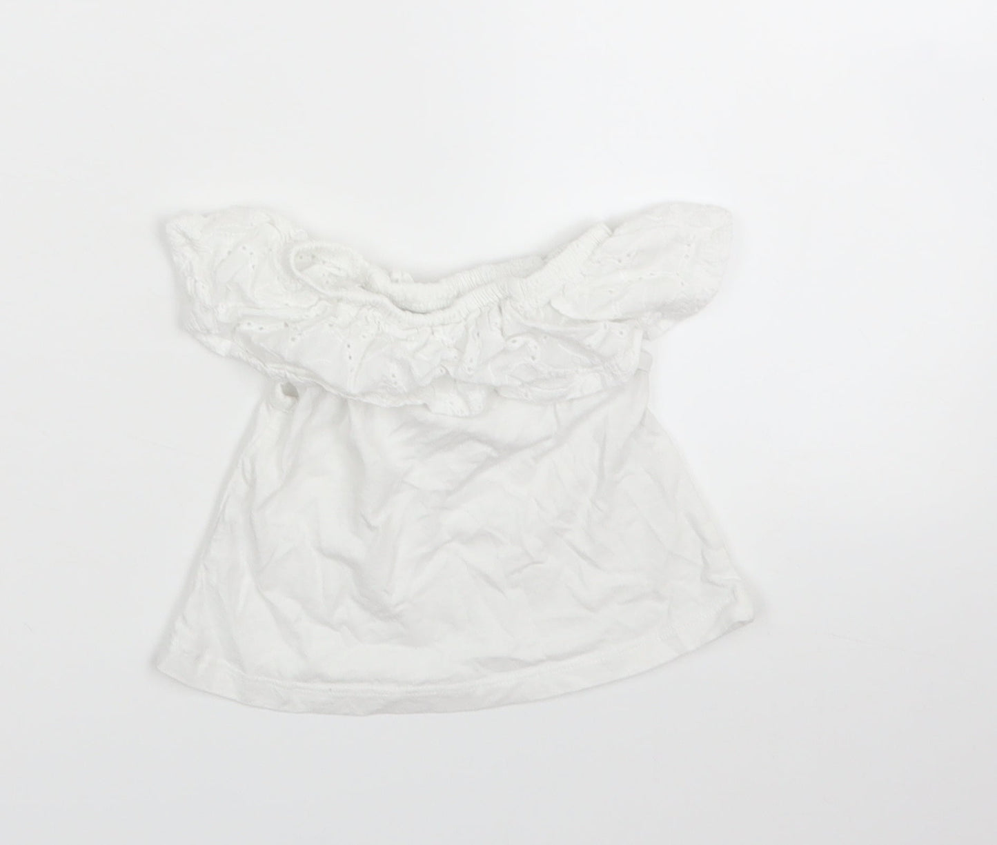 M&Co Girls White   Basic T-Shirt Size 3-4 Years