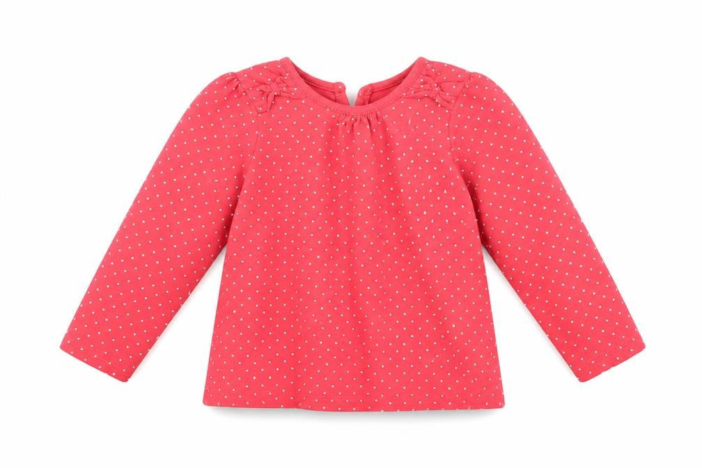 George Girls Red Spotted  Basic T-Shirt Size 18-24 Months