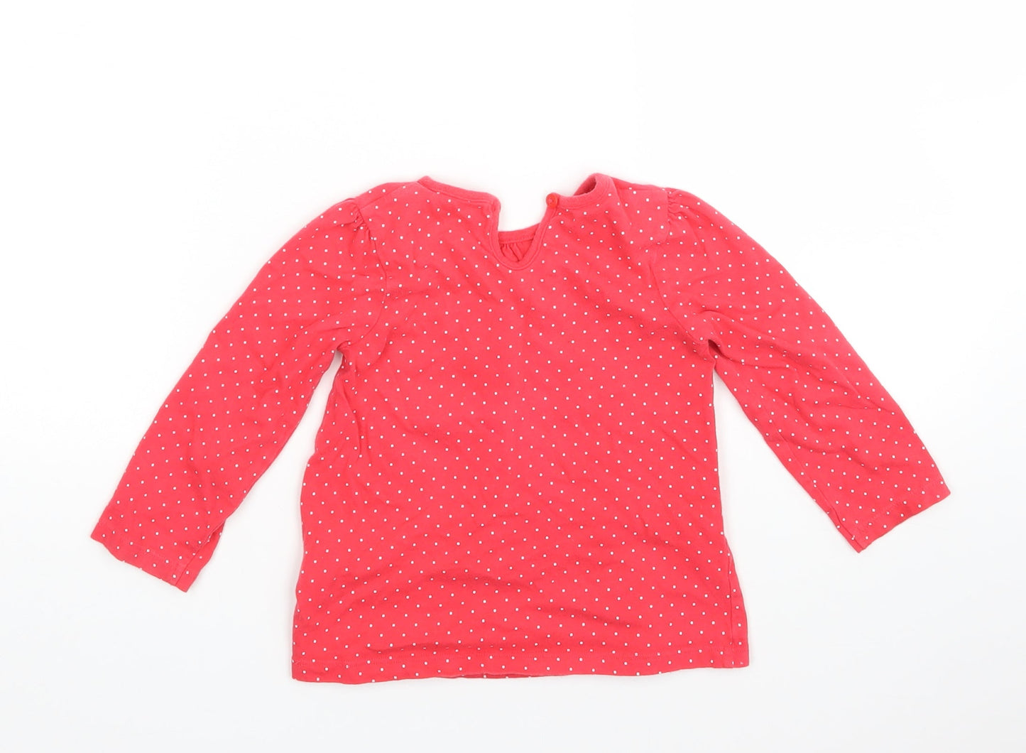 George Girls Red Spotted  Basic T-Shirt Size 18-24 Months