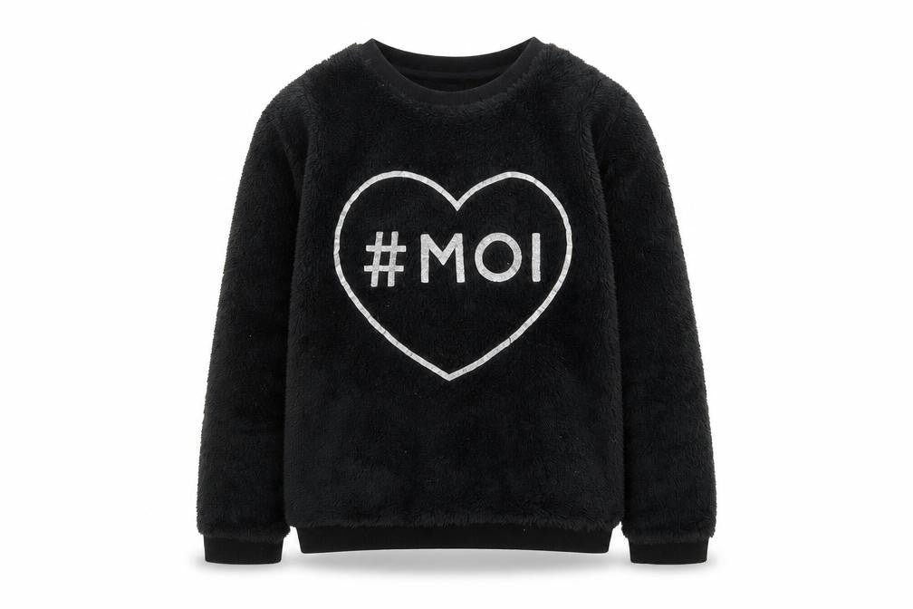 H&M Girls Black Geometric  Pullover Jumper Size 9-10 Years
