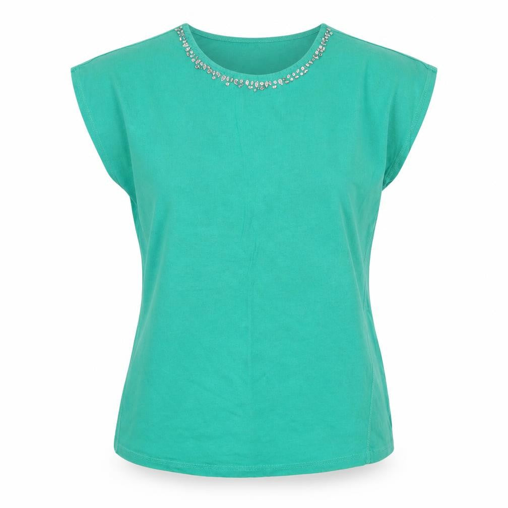 LOVE TEES Womens Green   Basic T-Shirt Size 10