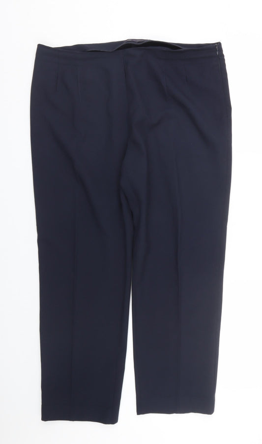 M&S Womens Blue   Carrot Trousers Size 16 L24 in
