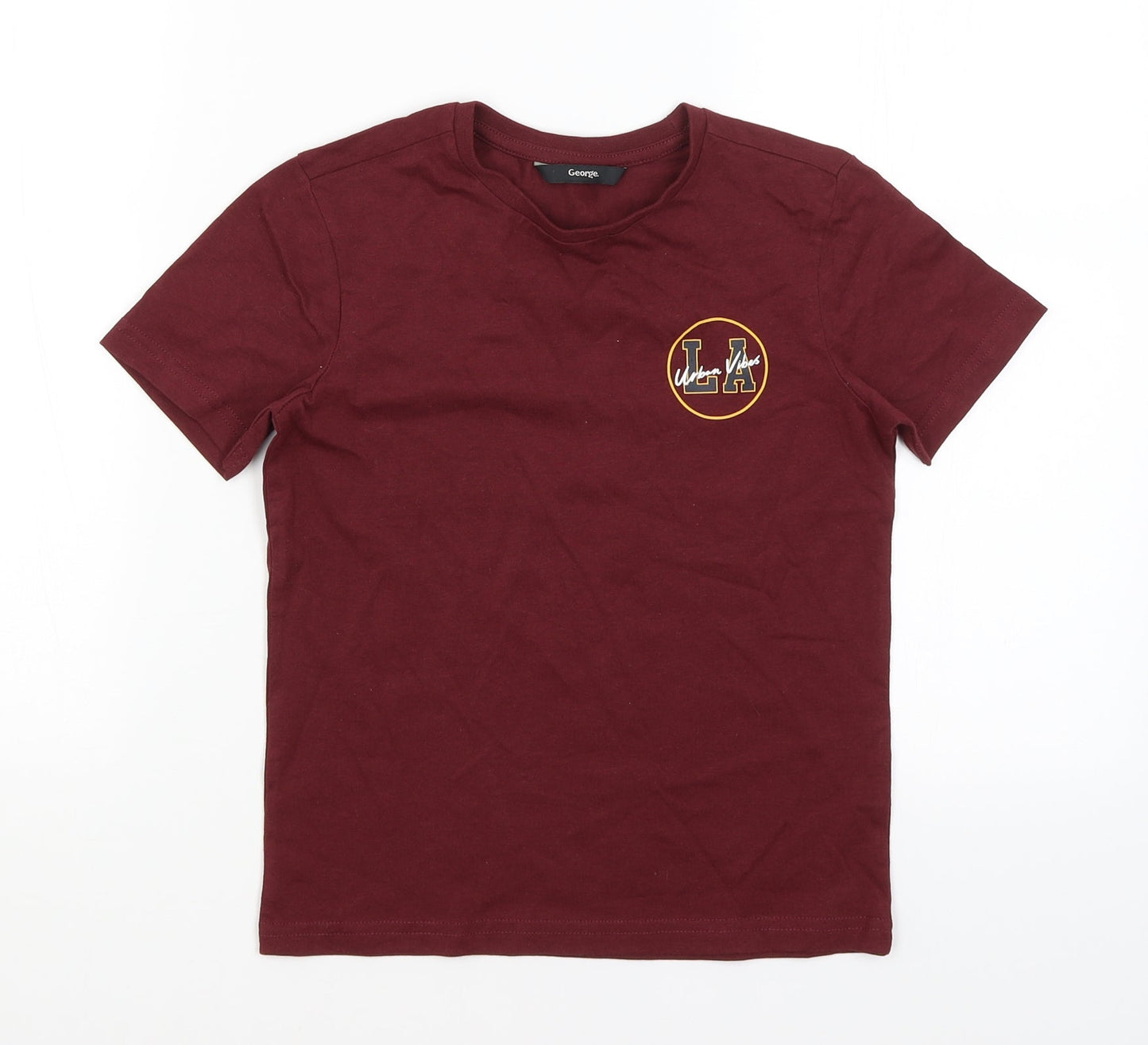 George Boys Red   Basic T-Shirt Size 7-8 Years  - LA Vibes