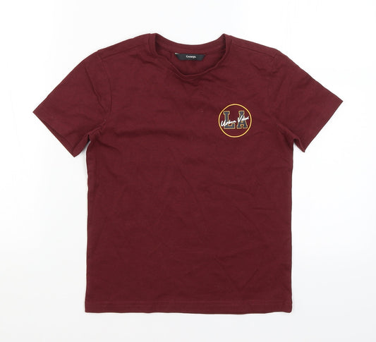 George Boys Red   Basic T-Shirt Size 7-8 Years  - LA Vibes