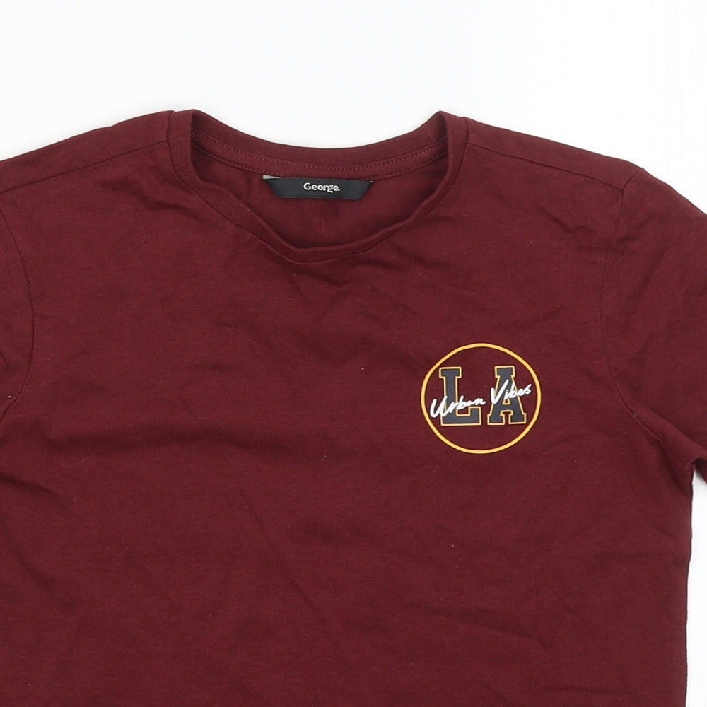 George Boys Red   Basic T-Shirt Size 7-8 Years  - LA Vibes