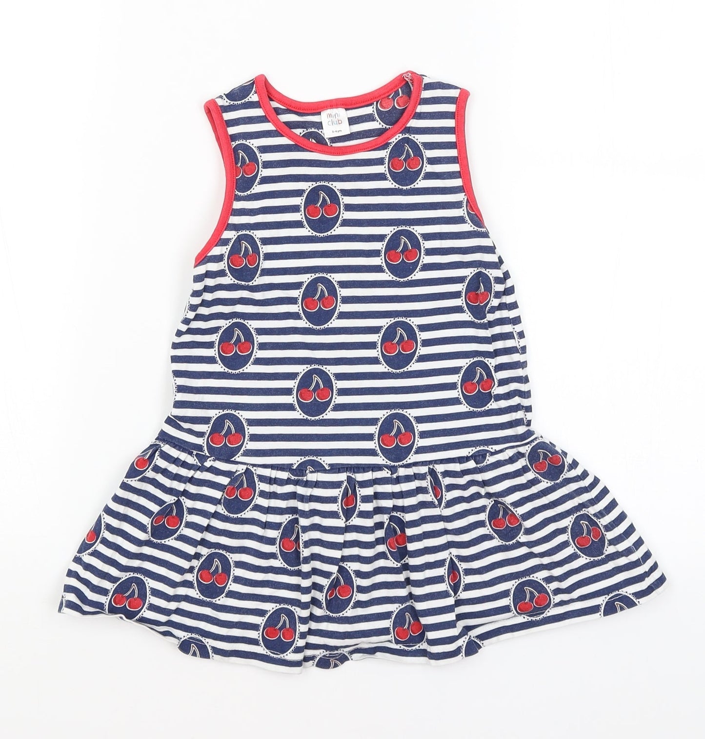 Mini Club Girls Blue Striped  Mermaid  Size 3-4 Years  - Cherries