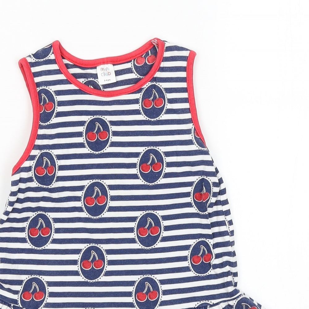 Mini Club Girls Blue Striped  Mermaid  Size 3-4 Years  - Cherries